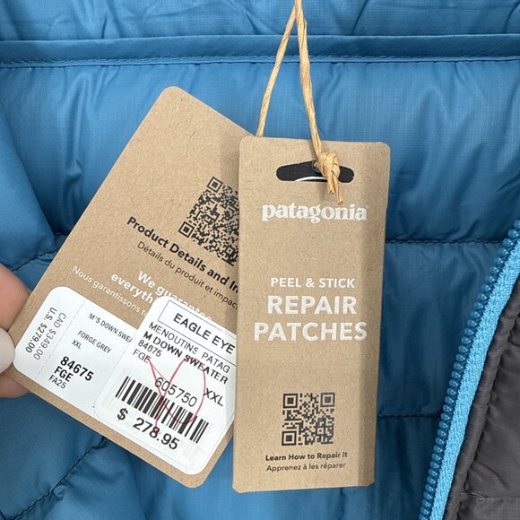 Patagonia Men's Size XXL Gray Down Sweater Insulated Puffer Jacket #84675 NWT - Picture 7 of 9